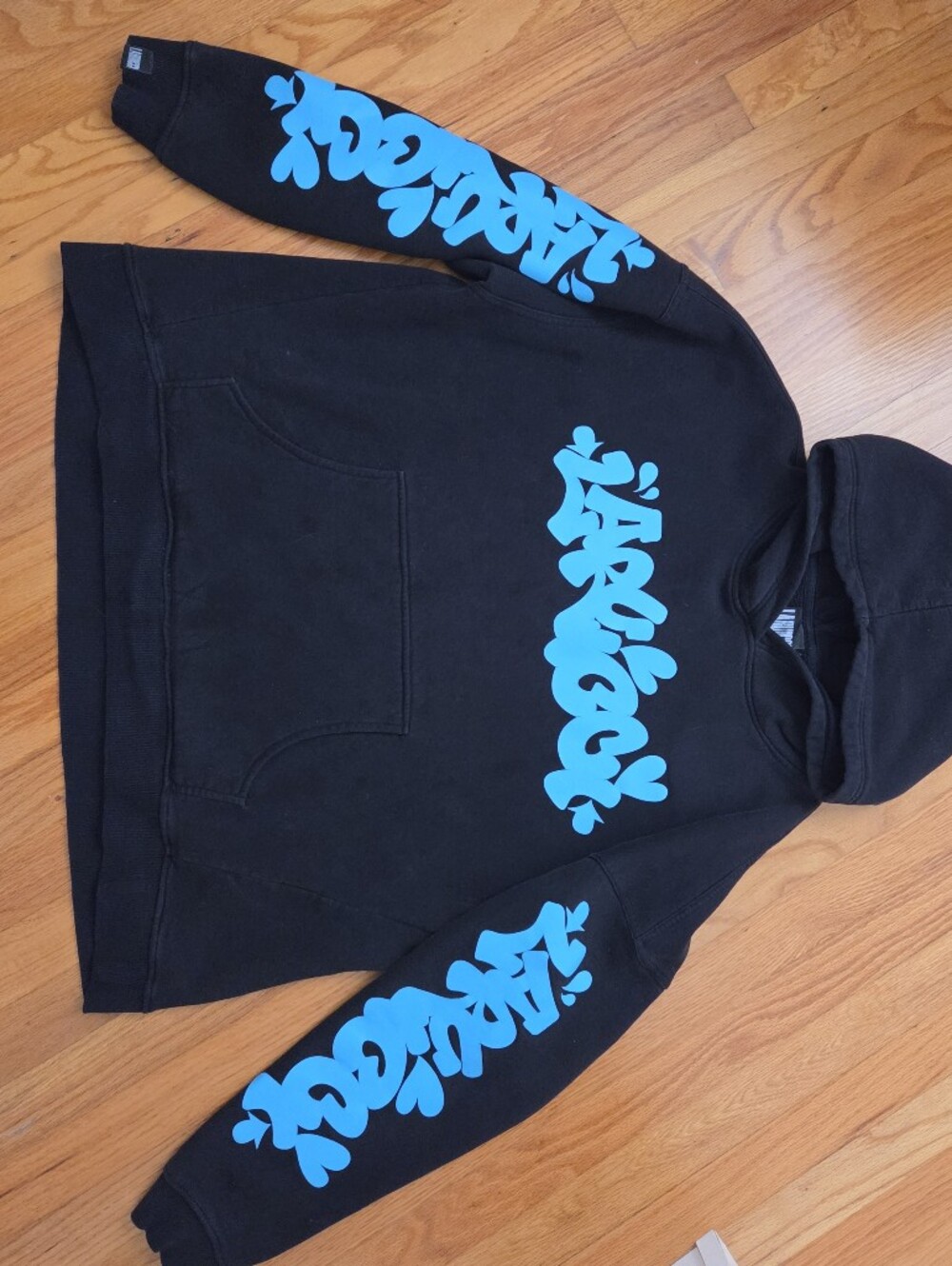 Laruicci Grafitti Streetwear Hoodie Oversized Black Blue print - Picture 7 of 9